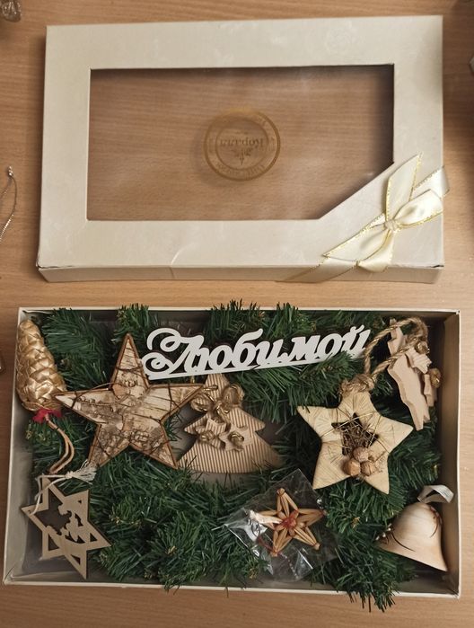 Ялинкові прикраси + віночок штучний