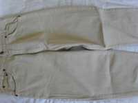 Bawełniane spodnie beżowo-szare wąskie nogawki r-42