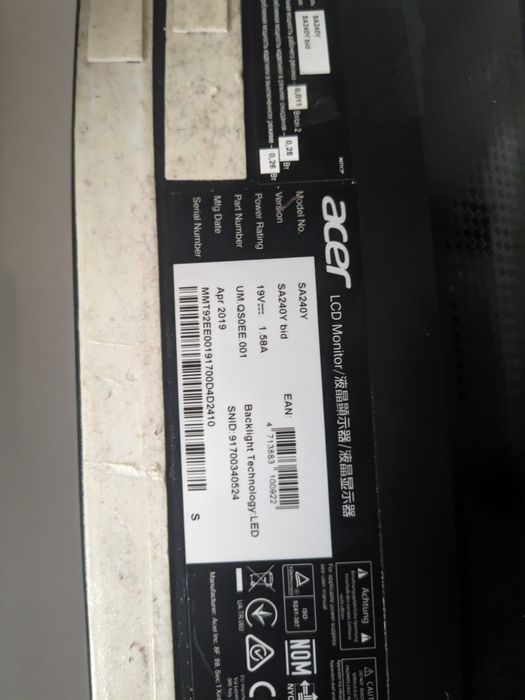 Монітор Acer SA240Y + кронштейн + hdmi