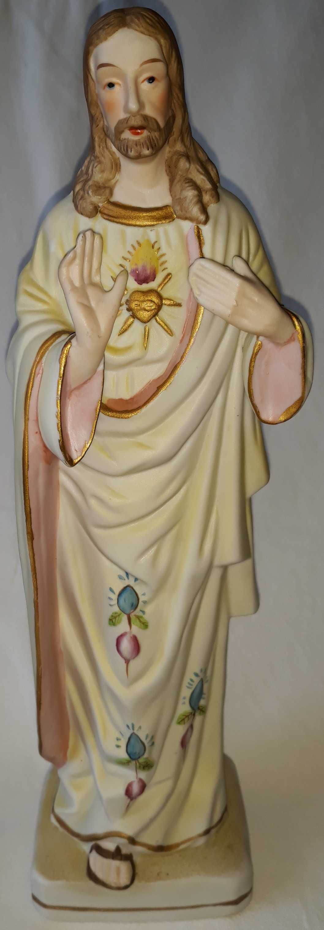 stara porcelanowa figura Serce Pana Jezusa