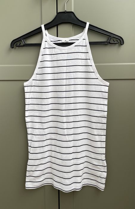 Arket / top bluzka t-shirt halter paski bawełna basic/ 36 S