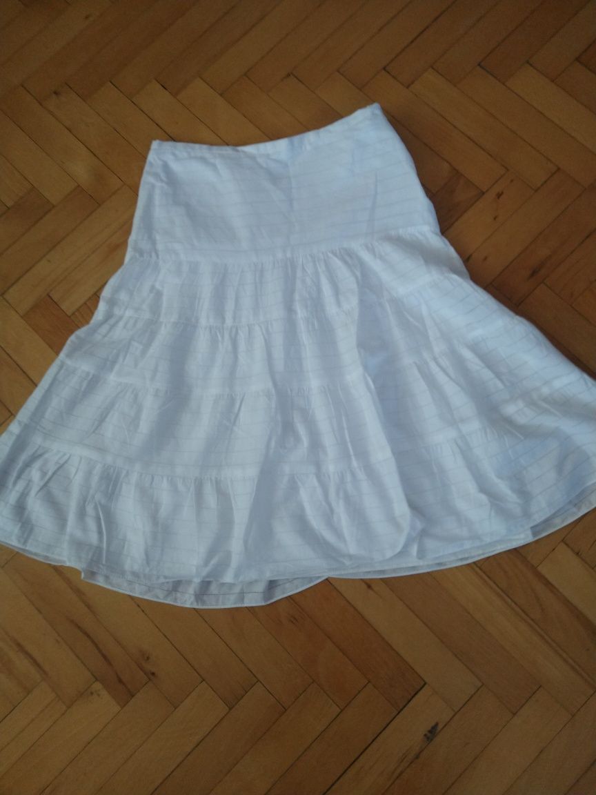 Biała bawełniana spodnica Zara rozmiar M
