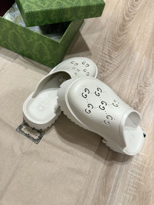 Klapki Gucci Sandały Chodaki Platforma Platform GG