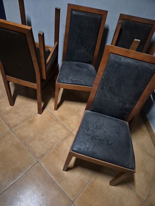 6 cadeiras de pele sintética