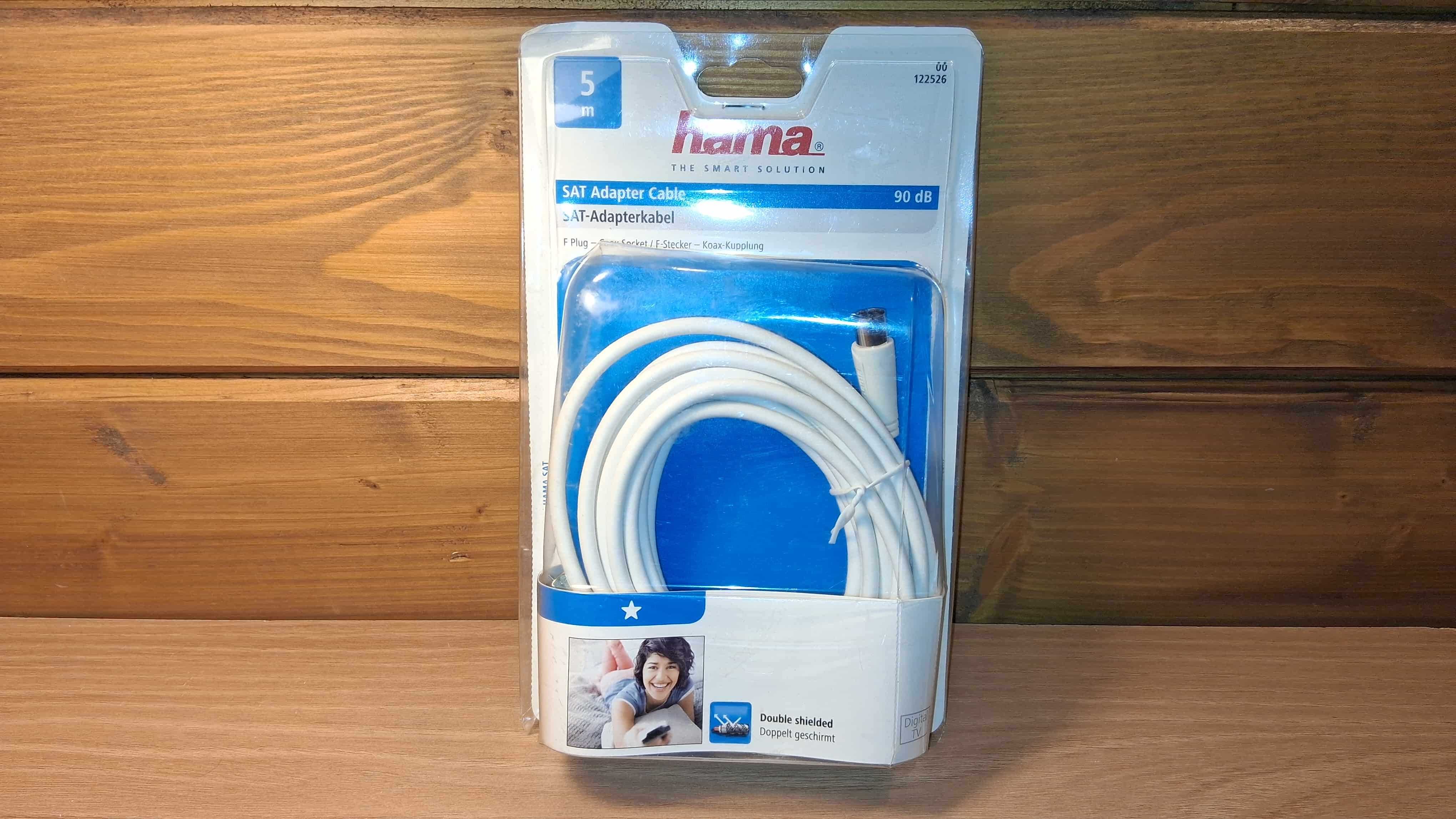 Kabel Antenowy Adapter Hama F-Plug Gniazdo Coax 5m Nowy