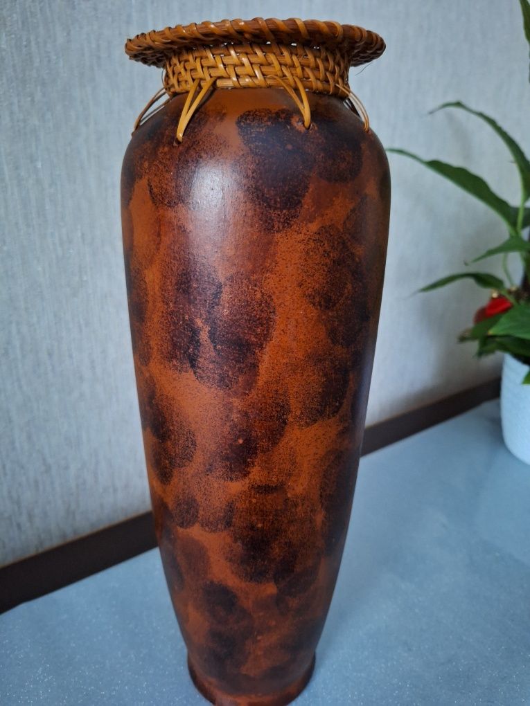 Wazon ceraminka + wiklina - brązowy 36 cm