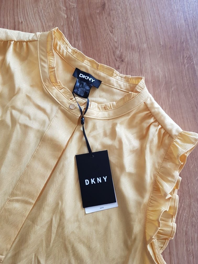 DKNY bluzka z falbankami, bezrękawnik, koszulka, koszula rozmiar M