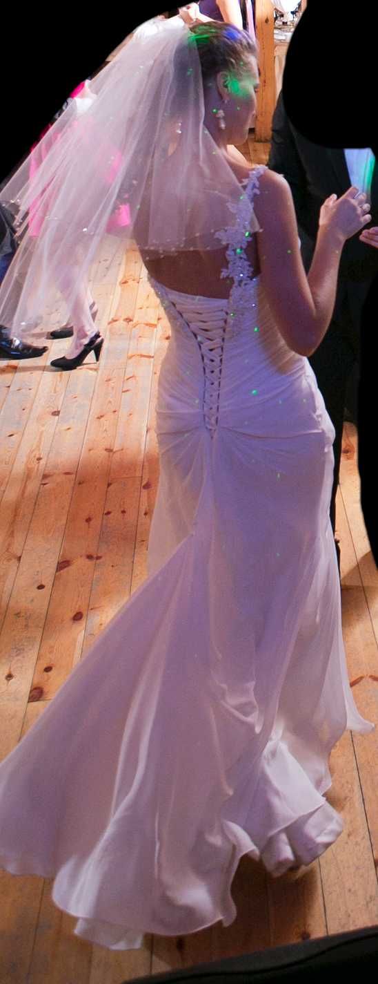 Suknia ślubna Maggie Sottero, Polina, z trenem, biel