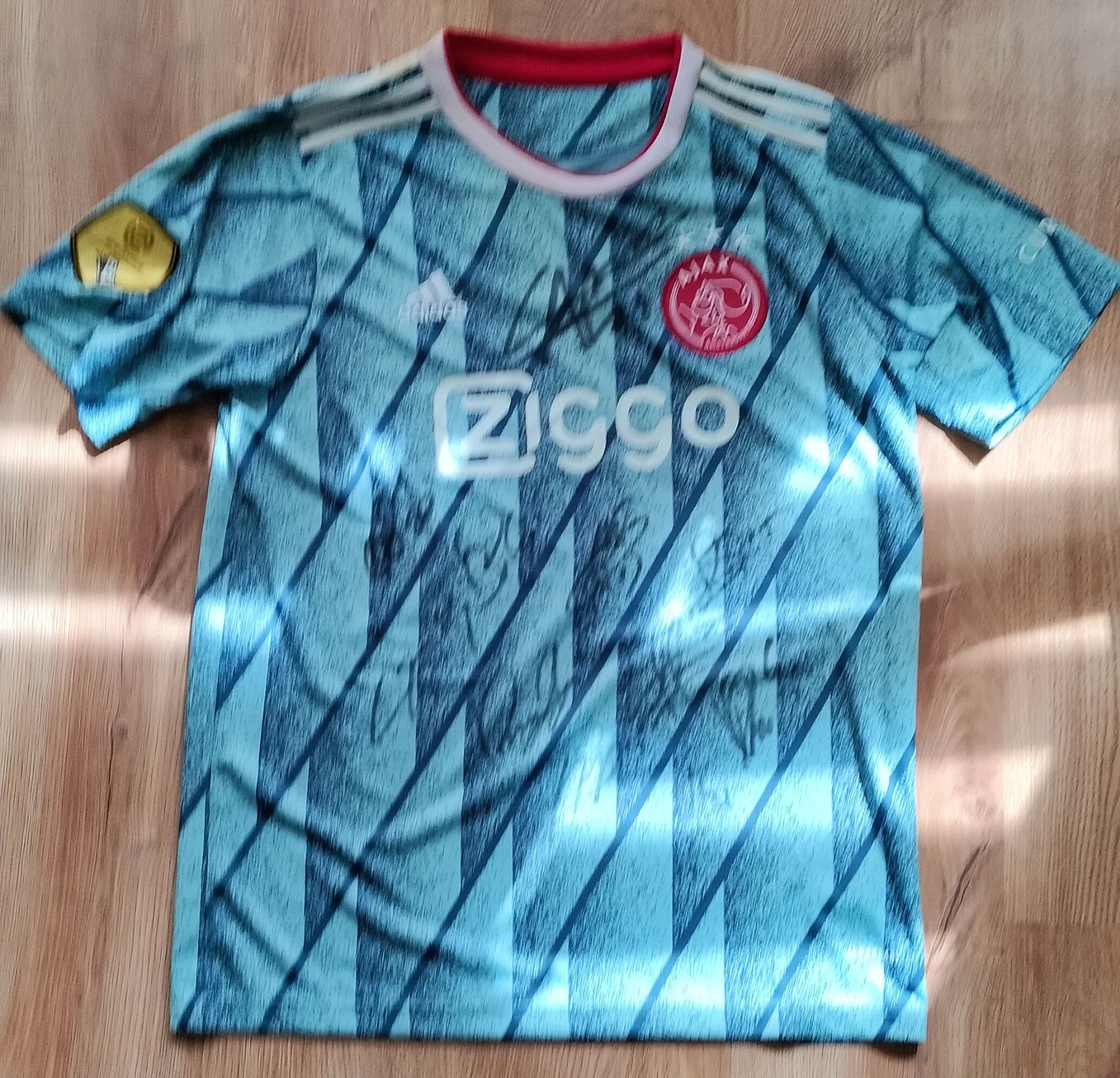 Koszulka meczowa Sebastian Heller Ajax Amsterdam 2021 z autografami