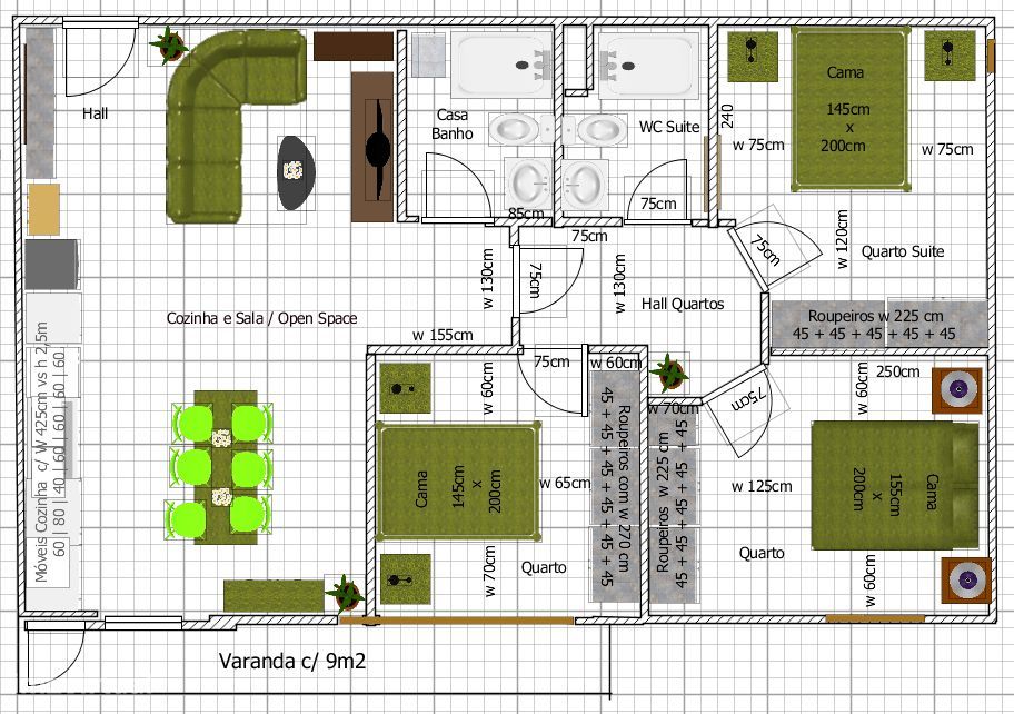 CPM25004 APT T3 c Suite varanda e roup menos 1,5Km Jardim Morro