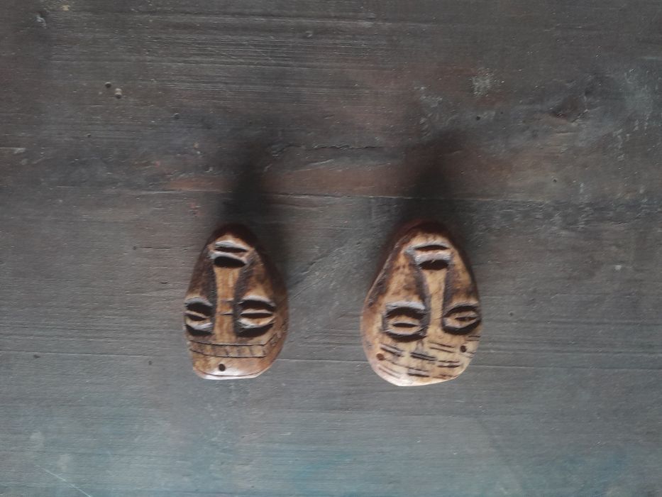 Máscaras Amuletos Antigas Africanas Arte Tribal Material Nobre