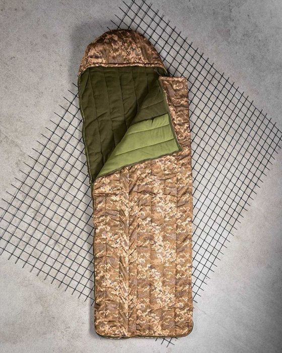 Зимовий спальник ЯКИЙ ЗІГРІЄ + КАПЮШОН КОВДРА спальний мішок НА ФЛІСІ