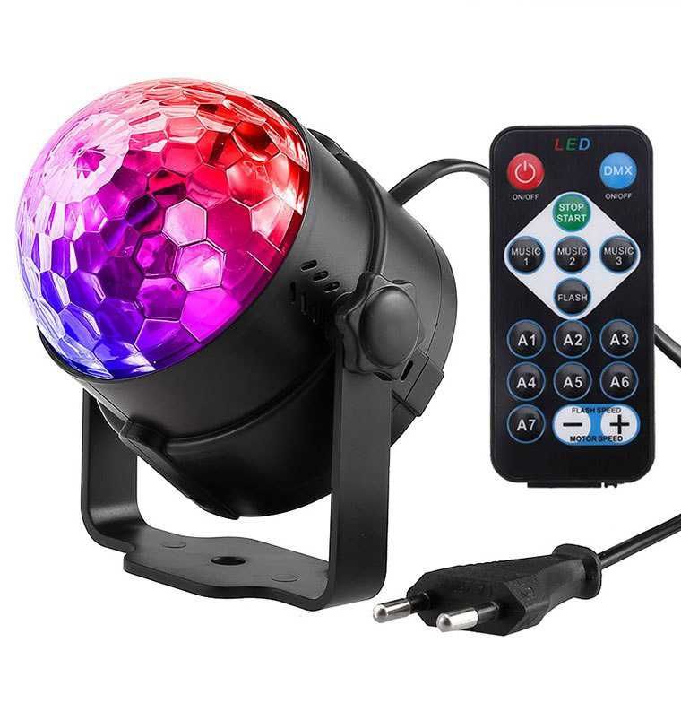 Kula Disco dla Dzieci URODZINY LED RGB z Pilotem Efekt LED
