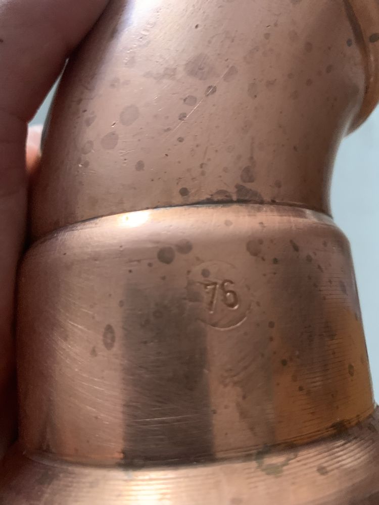 Łuk miedziany zaciskany dwukielichowy 90 stopni 76mm