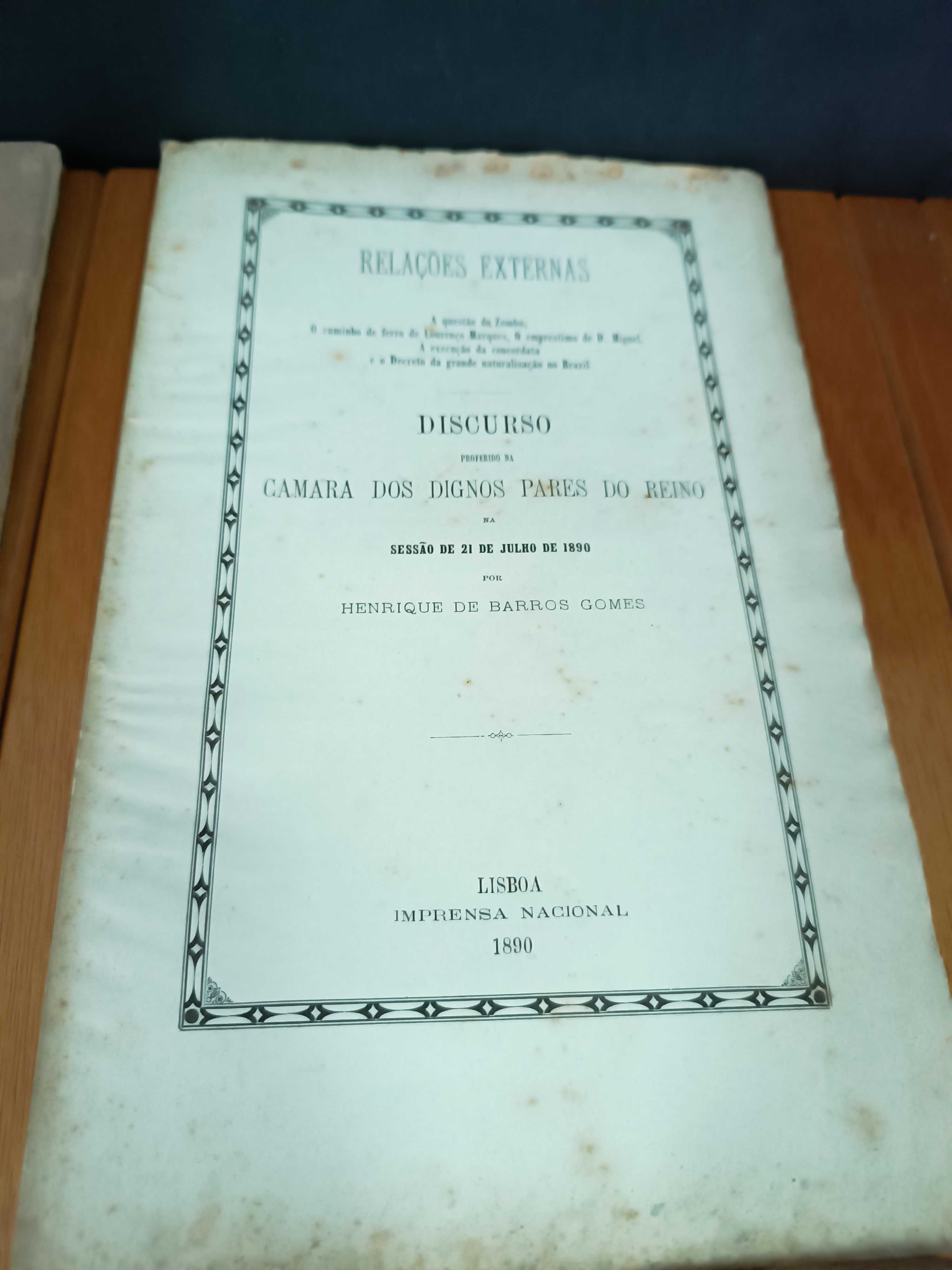 Conjunto de publicações de Henrique Barros Gomes sec. XIX