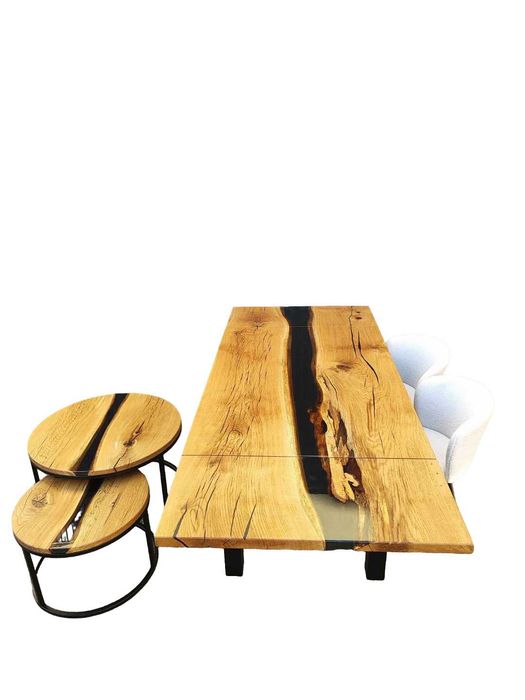 Stół dębowy potok żywicy pod wymiar Producent Stolarz 320cm