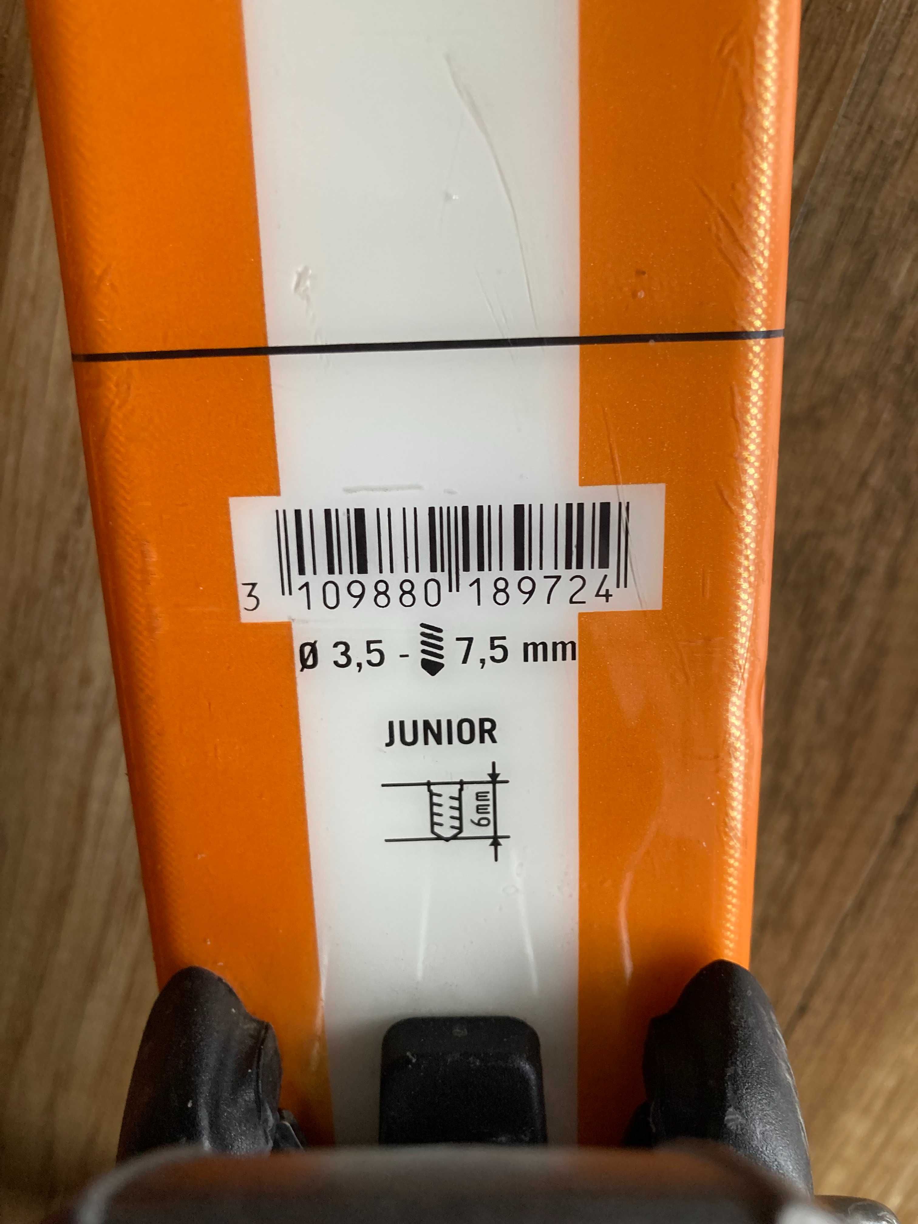 Narty juniorskie Rossignol 120 cm naostrzone nasmarowane