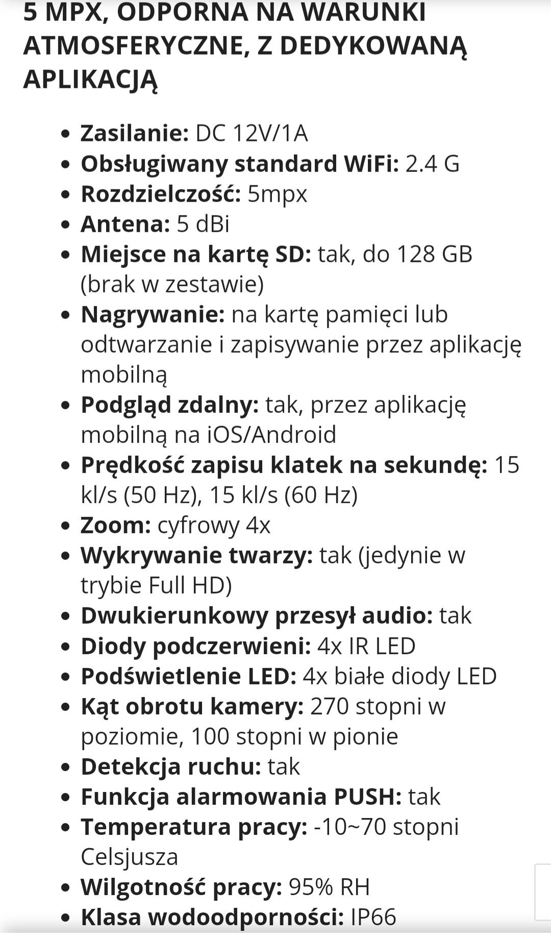 Kamera zewnętrzna Dexxer ABQ-A6  wi- fi aplikacja + karta