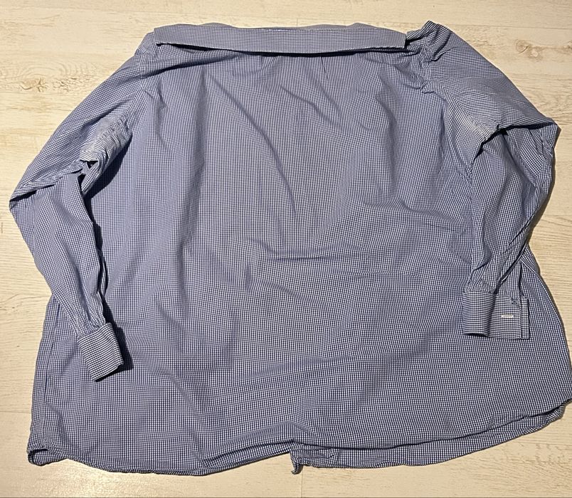 Koszula męska duża w biało-niebieską kratkę