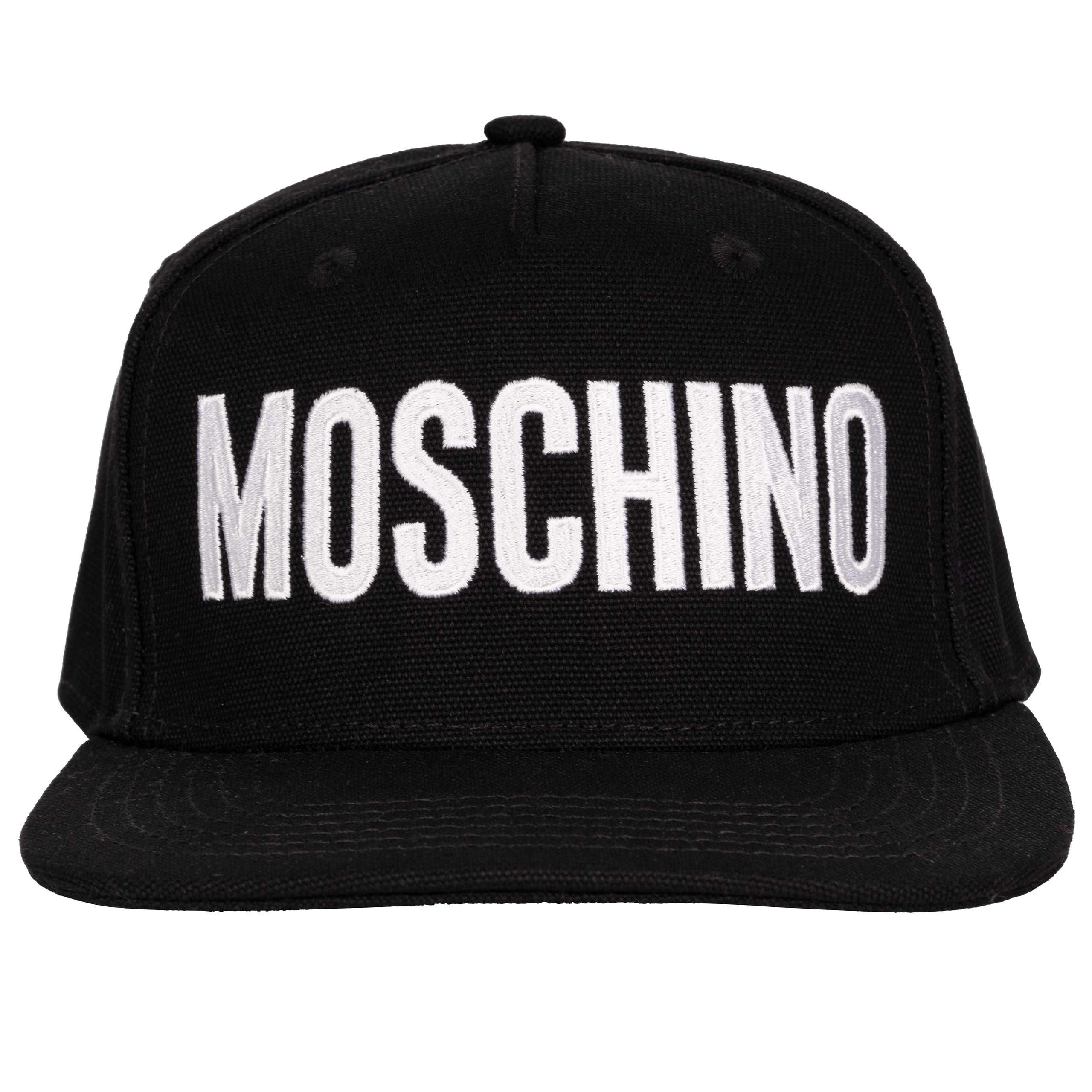 MOSCHINO MILANO luksusowa włoska czapka NERO/WHITE