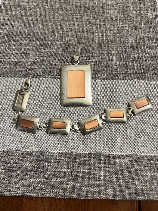 Srebrna zawieszka i bransoletka