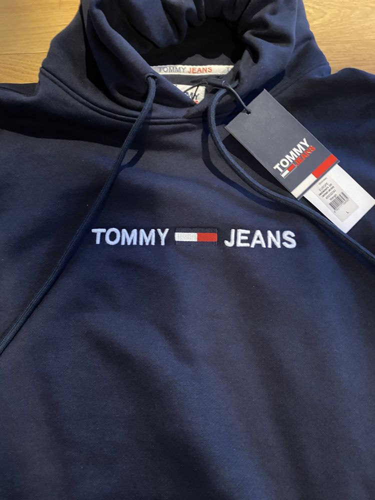 Damska bluza Tommy Hilfiger L granatowa z kapturem