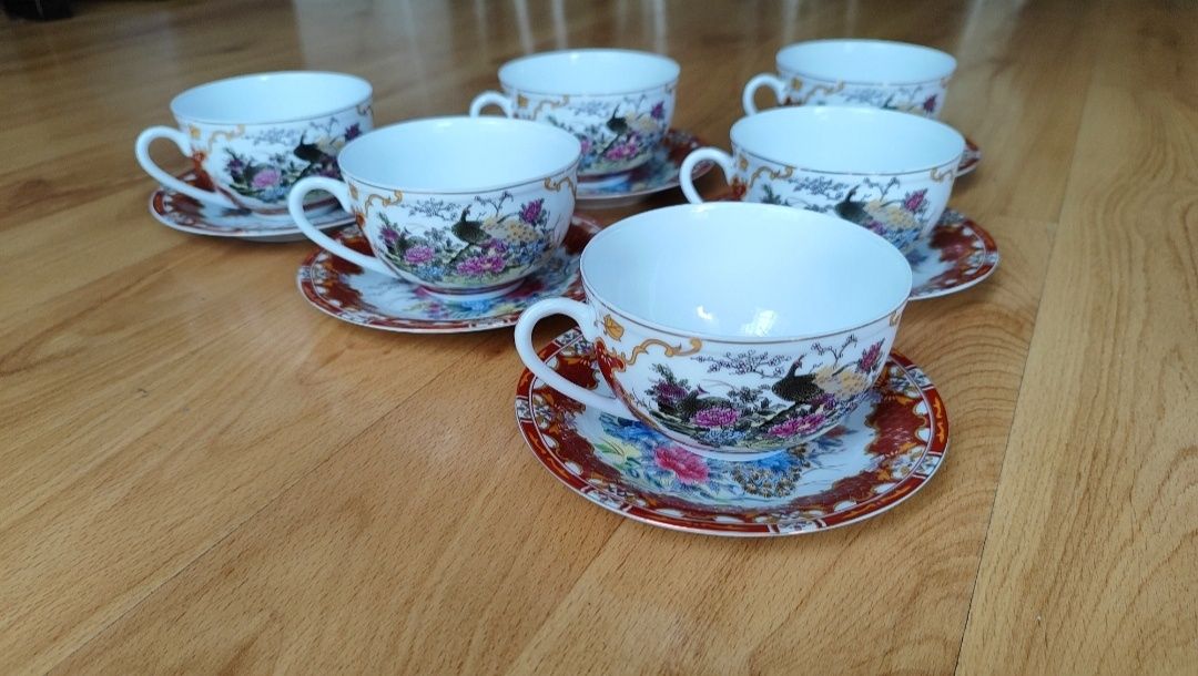 Komplet japońska porcelana Yamasen filiżanki gold Collection