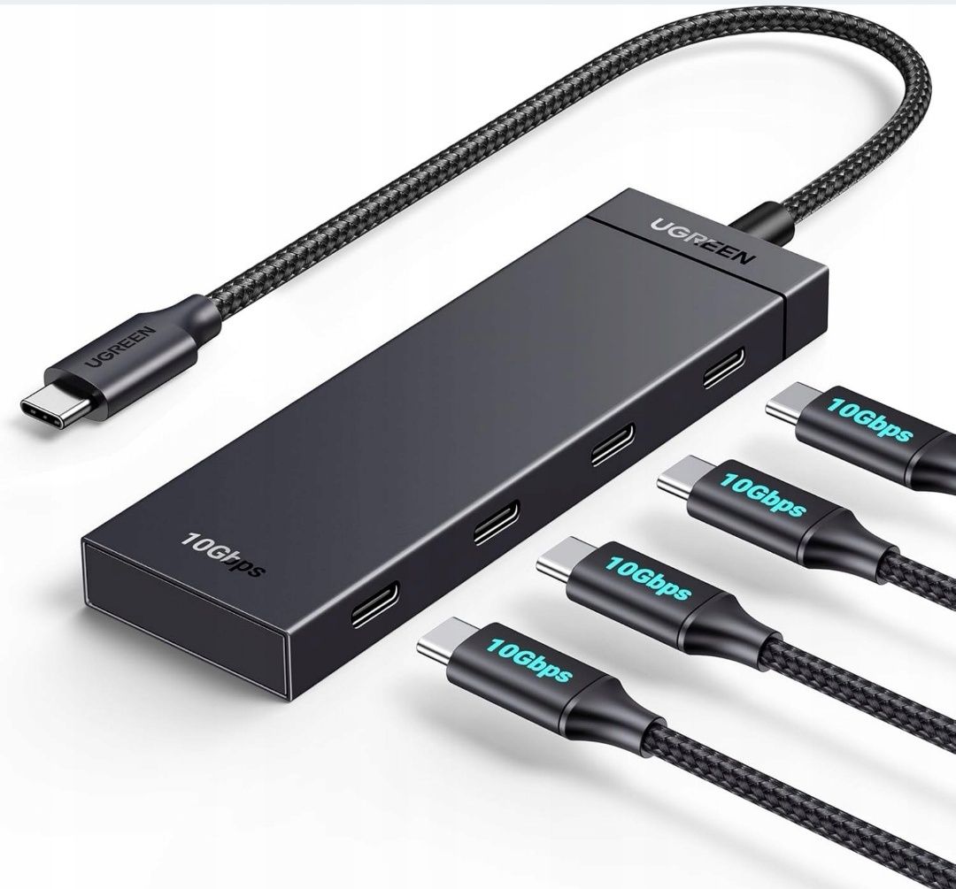 HUB USB-C 10GB/s z 4 portami USB C 3.2 Rozdzielacz USB-C Multiport UGR
