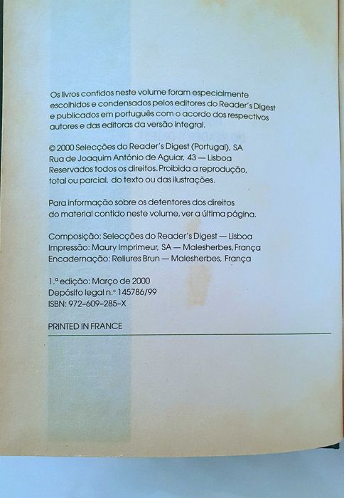 Livro Condensado Selecções Reader's Digest