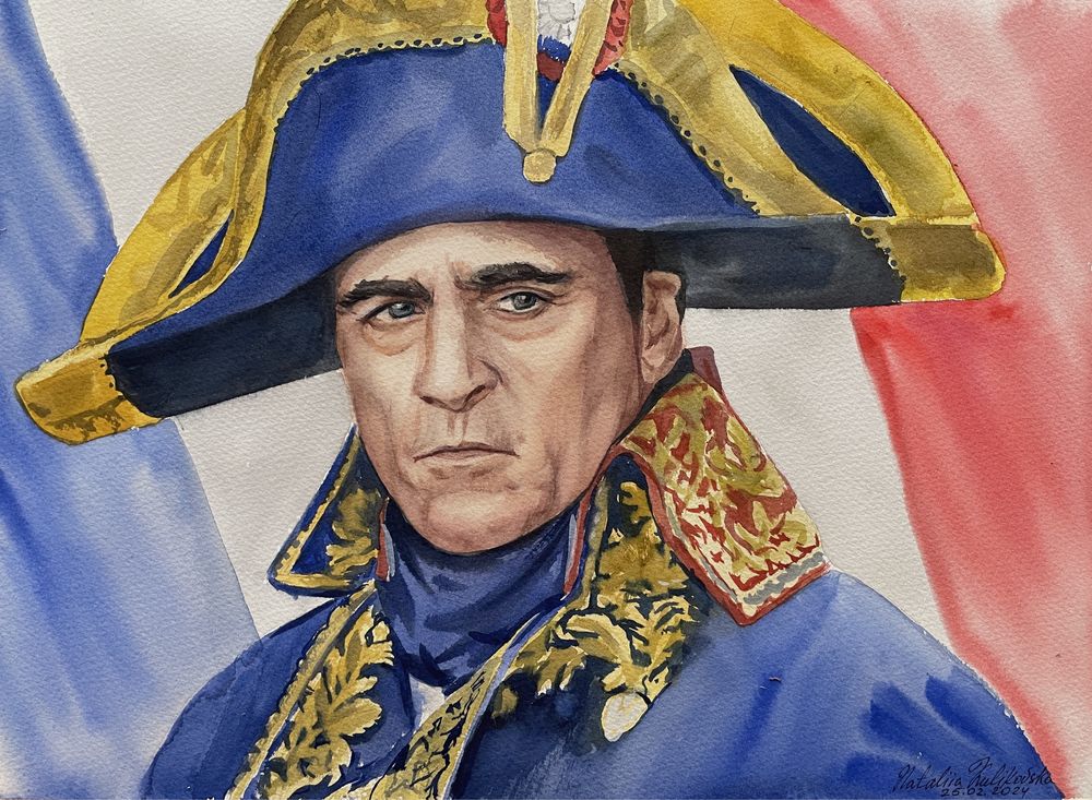 Хоакін Фенікс Картина Наполеон Napoleon акварель
