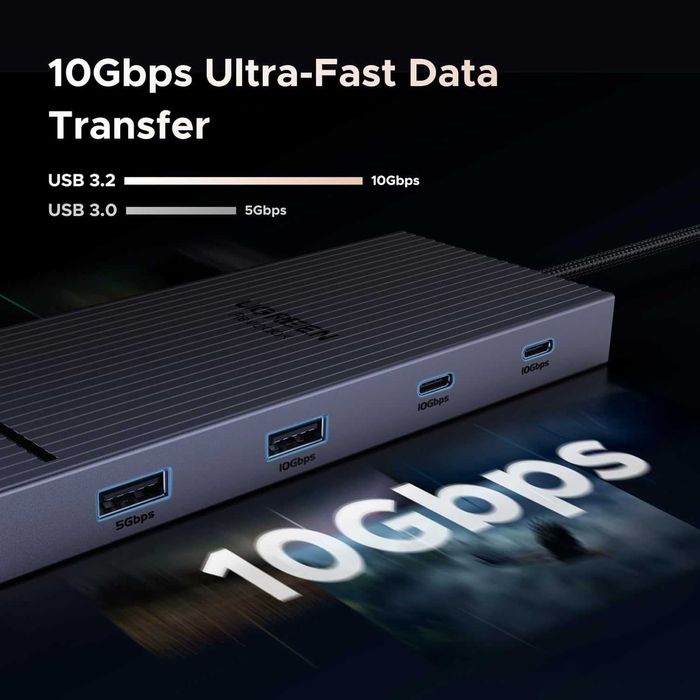 UGREEN Revodok 10 w 1 stacja dokująca USB C z dwoma monitorami 4K