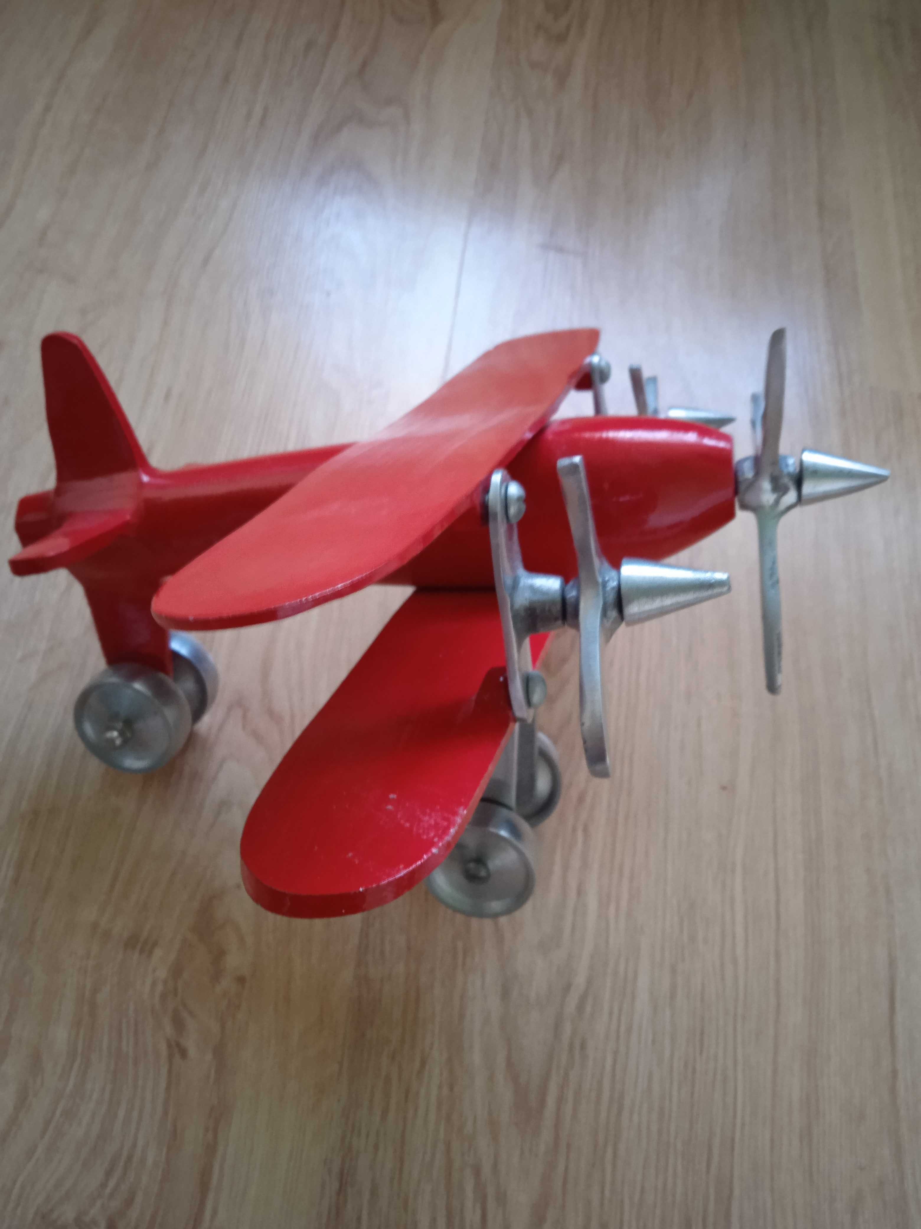 Czerwony melatowy samolot zabawka dla dziecka lub kolekcjonera unikat