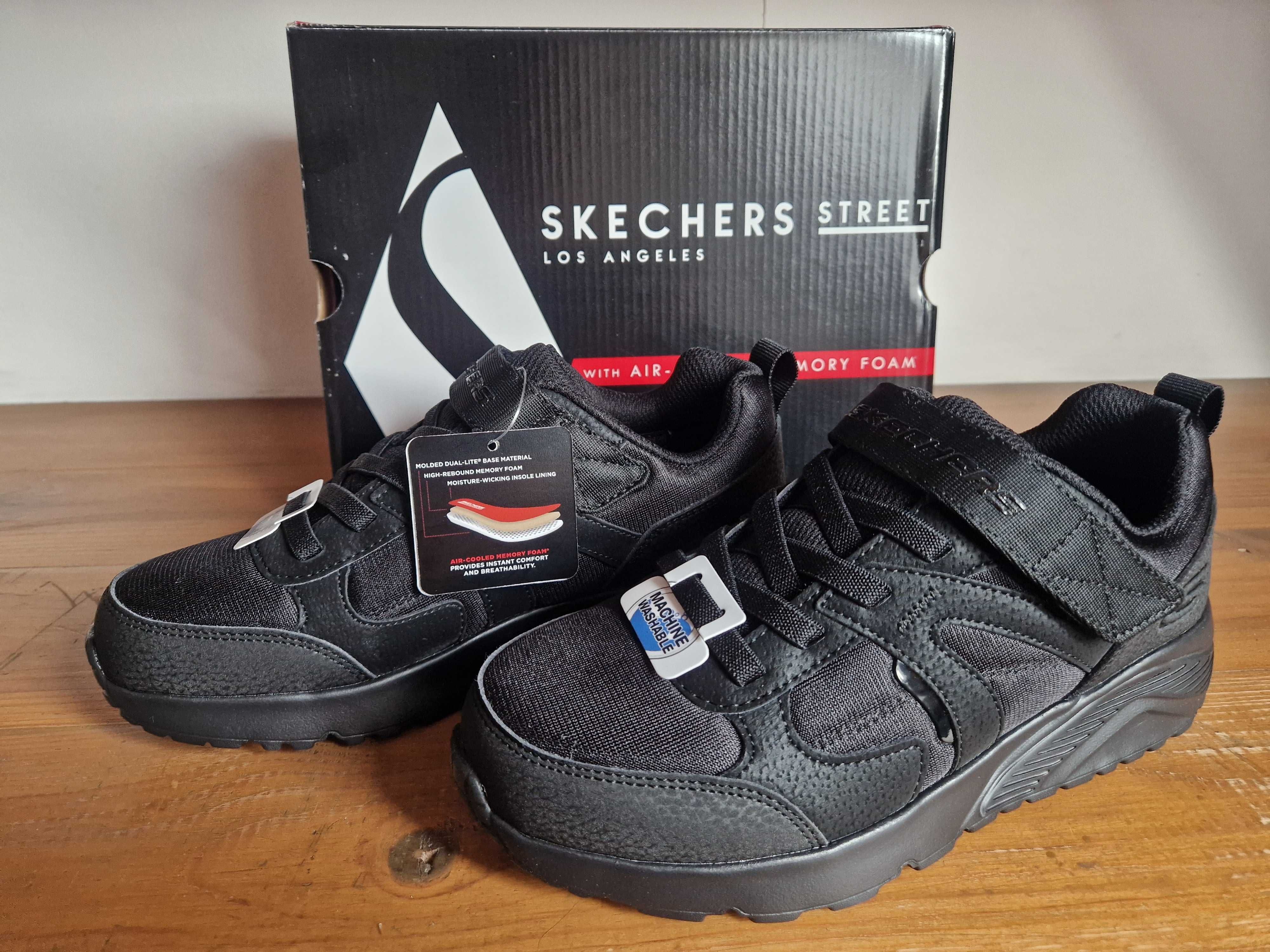 Nowe buty Skechers Street rozmiar 36 czarne na rzepy Sneakersy sport