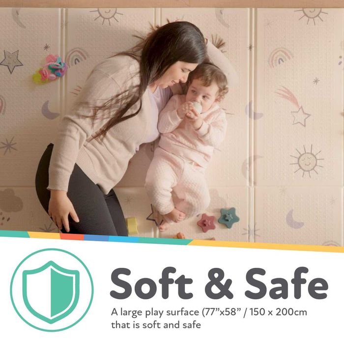 килимок двосторонній дитячий  Nuby - Складаний та легкий Зірки та небо