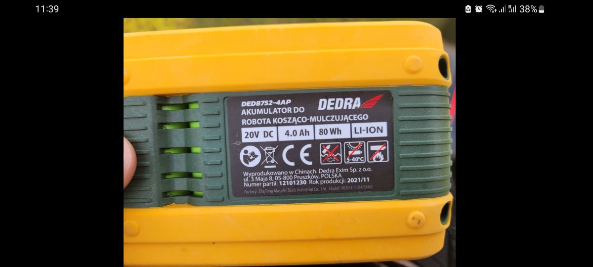 Oryginalna bateria 4AH do Robota koszącego DEDRA DED8752-4AP