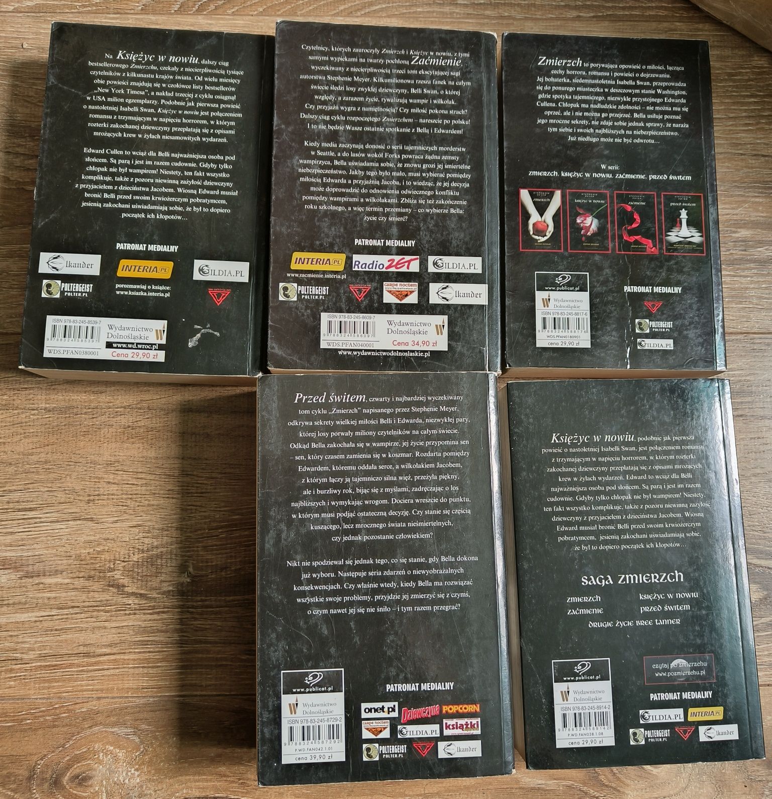 Książki zmierzch 5 tomów Stephenie Meyer