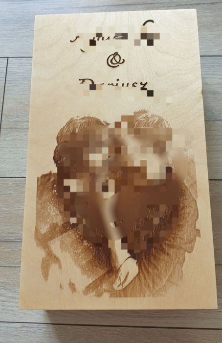 Skrzynka na 2 wina Pamiątka Ślubu Grawer ze zdjęcia Dedykacja