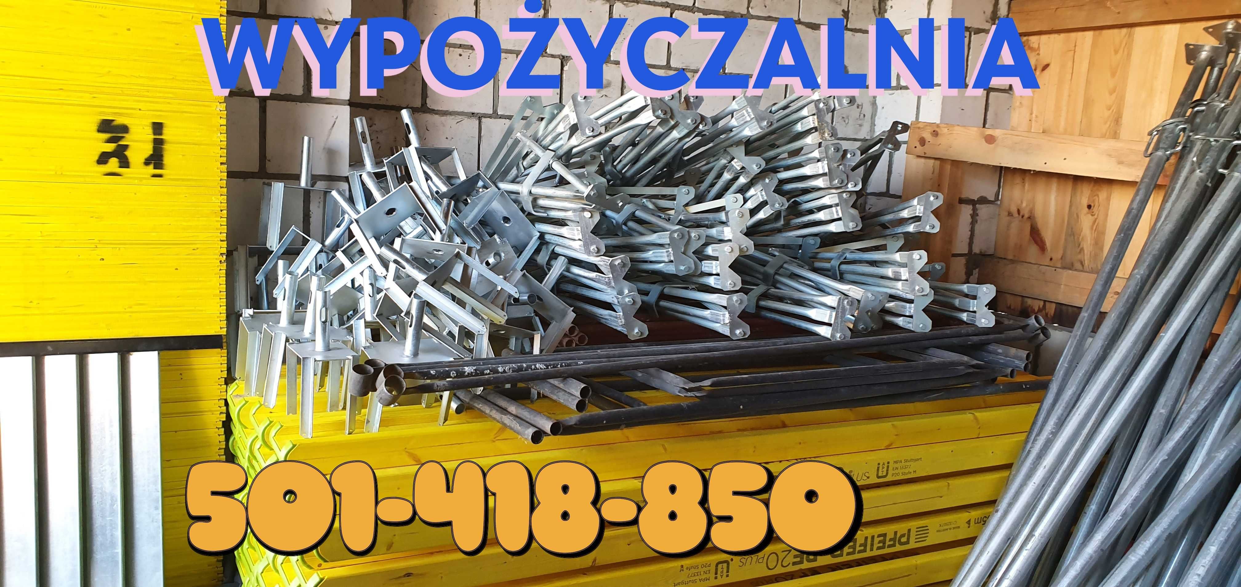 Stemple budowlane metalowe - Wypożyczalnia - Dostępne 800 stempli
