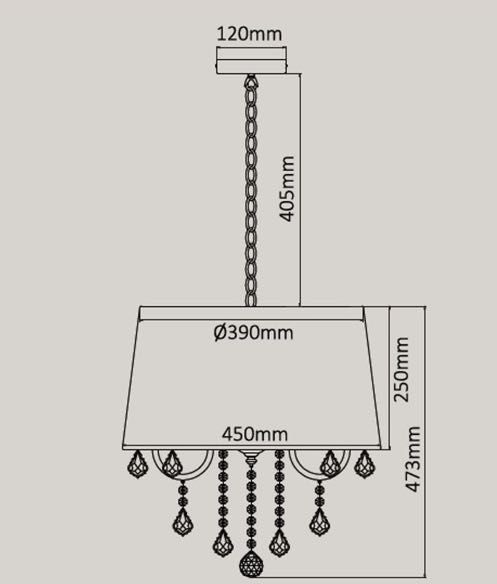 Lampa wisząca Mona 5 LP-5005/5P czarna LIGHT PRESTIGE, styl glamour!