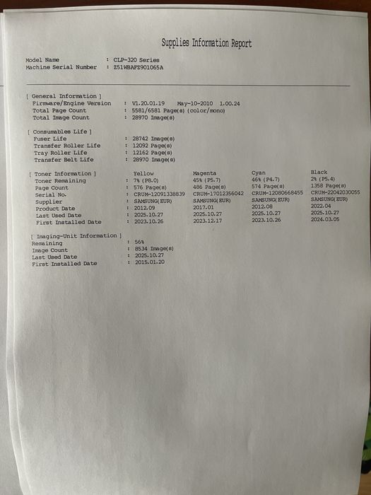Drukarka  laserowa kolorowa Samsung CLP-320