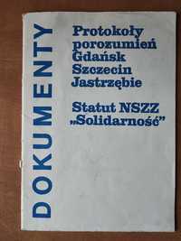 "Protokoły porozumień Gdańska... Statut NSZZ Solidarność"  KAW 1980 r