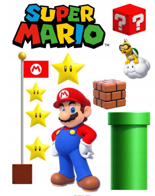 opłatek na tort super mario postacie