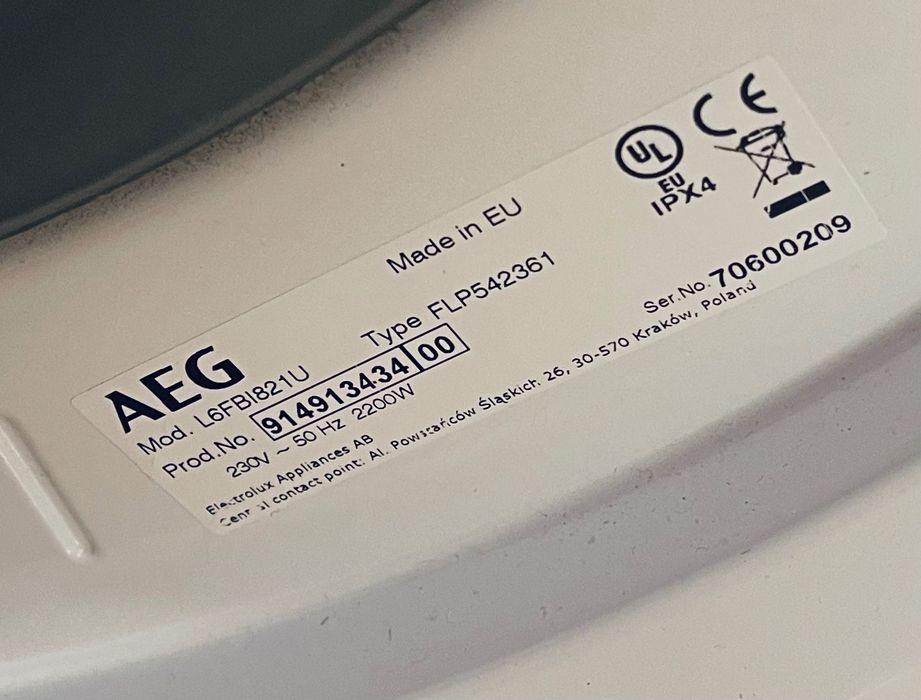 AEG 6000 Series LAVAMAT Máquina de lavar roupa