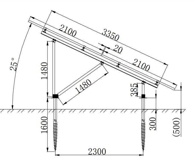 Aluminiowa konstrukcja na grunt 2 x 8 modułów pionowo fotowoltaika