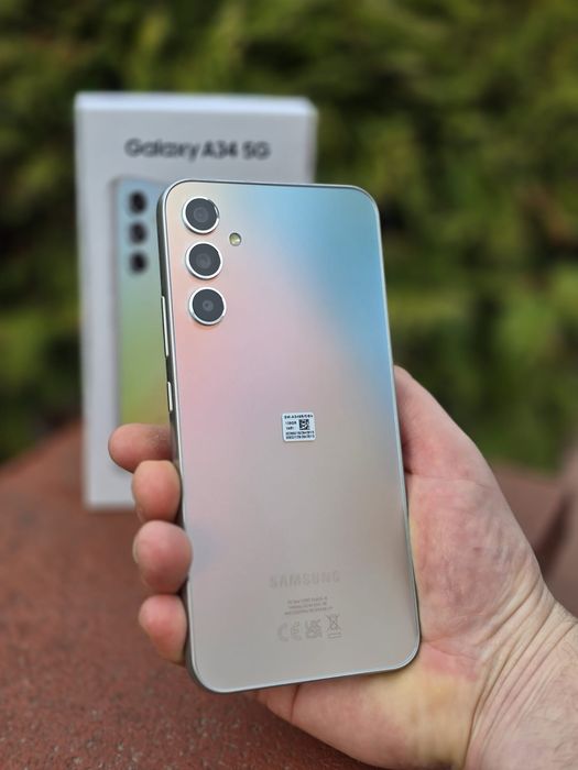 Samsung A34 5G 6/128Gb Awesome Silver Piekny Stan Polska Dystrybucja