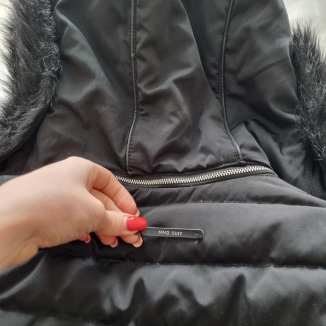 Натуральный пуховик mango зимняя женская курточка