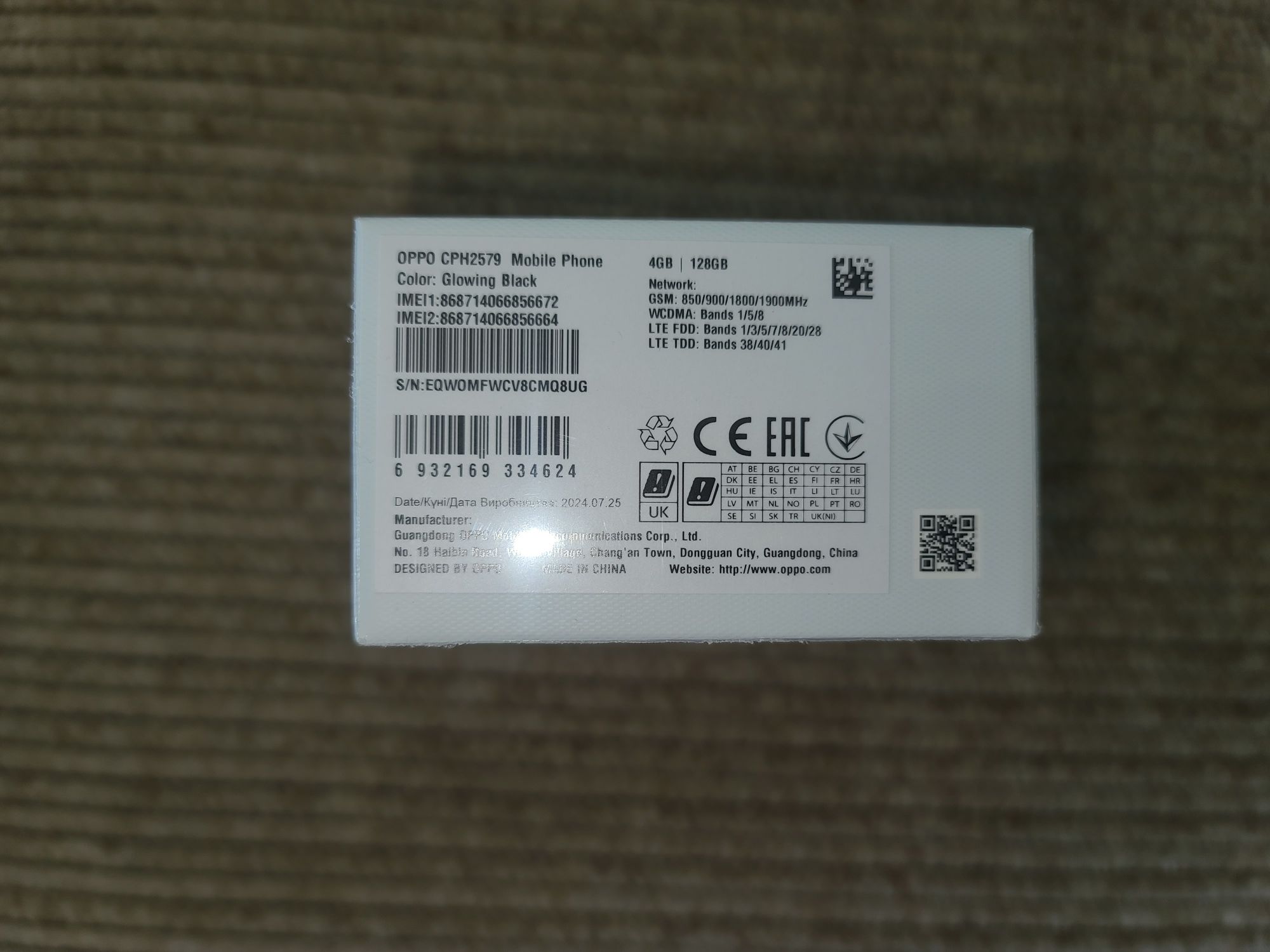 Смартфон OPPO A38 4/128GB Glowing Black (CPH2579 BLACK 4/128). Новый!