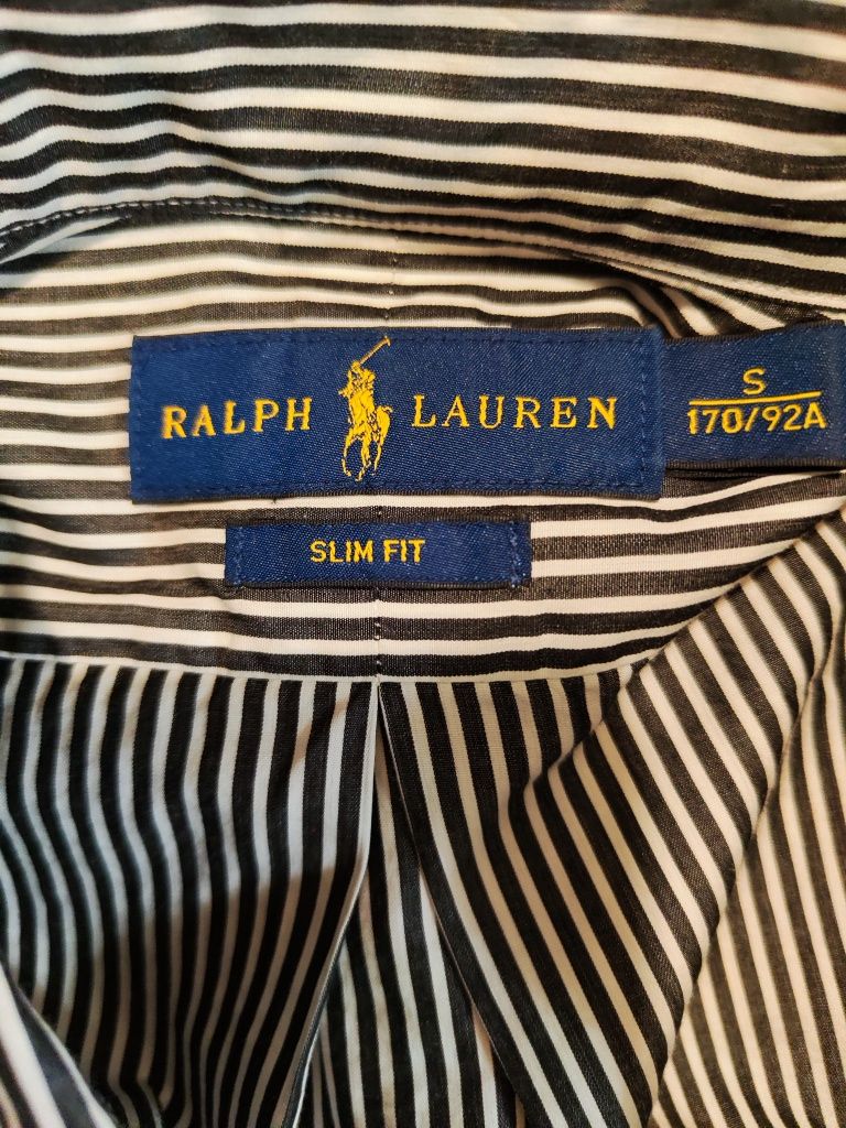 Męska elegancka koszula w paski Ralph Lauren S Slim Fit 170/92A biało