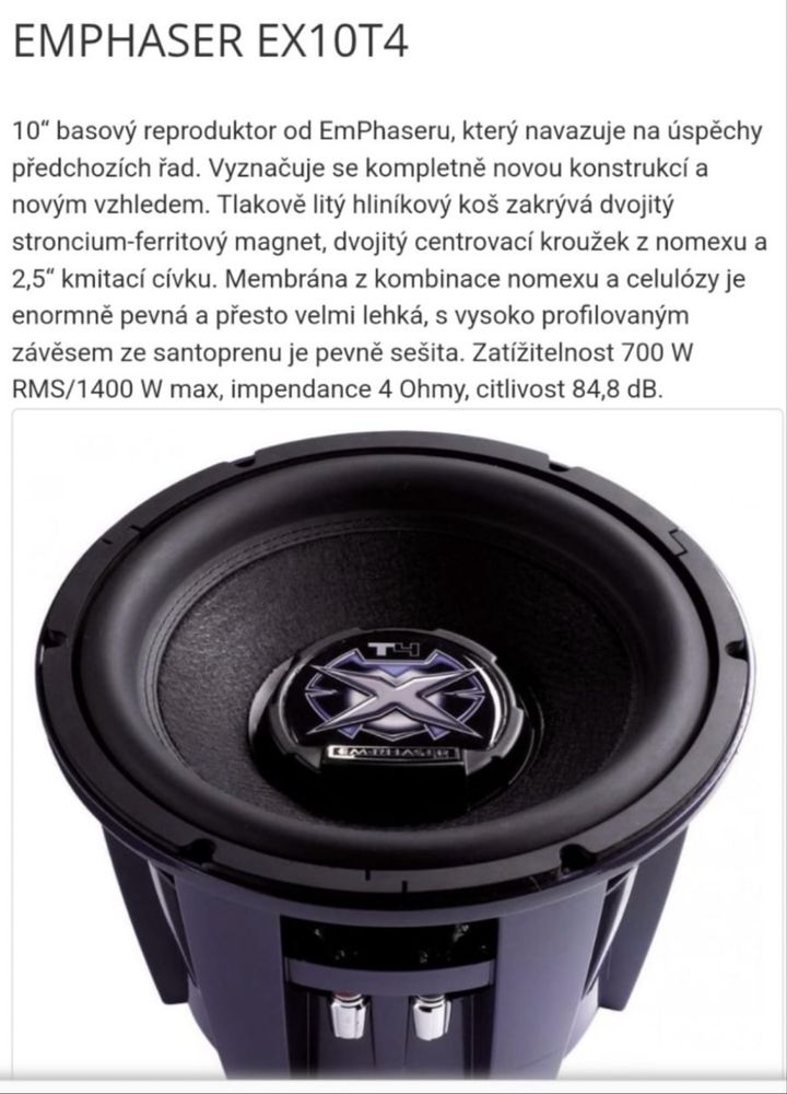 Głośnik EMPHASER EX 10 T4