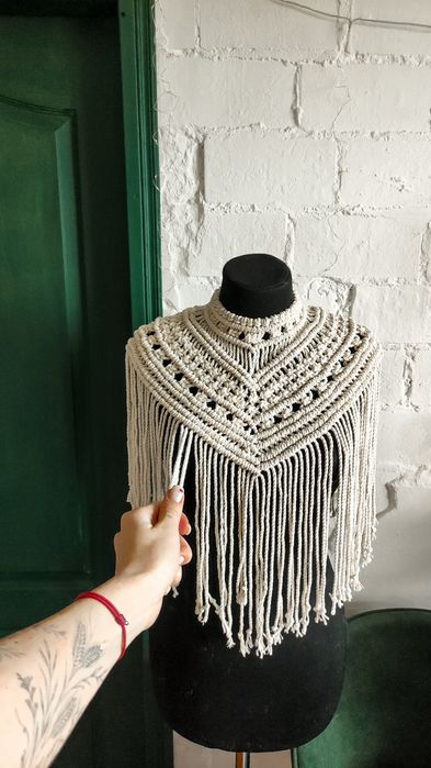 Здам в оренду Макраме комір топ в'язаний топ накладний комір з'ємний